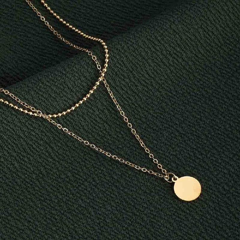 Beautiful necklaces and pendants with tree branch motifs for a nature-inspired design-Little Round Two Layer Necklace