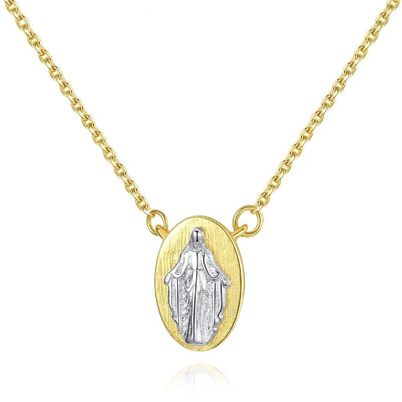 Necklaces and pendants with love knot designs for a romantic, meaningful symbol-Sterling Silver Virgin Mary Lady of Guadalupe Necklace Virgencita Necklace