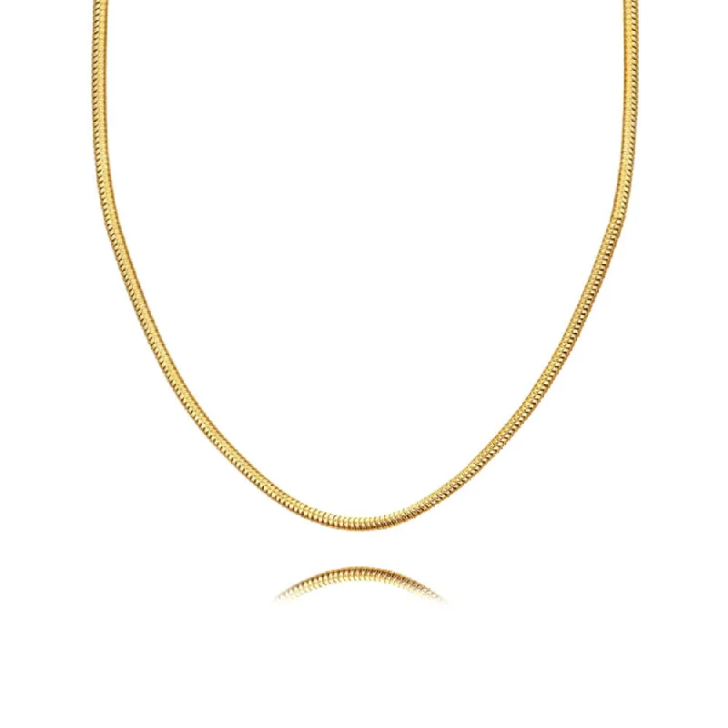 Necklaces and pendants with matching rings for a coordinated set of jewelry-Basic Snake Flat Chain 3MM Titanium Neckbone Chain Necklace