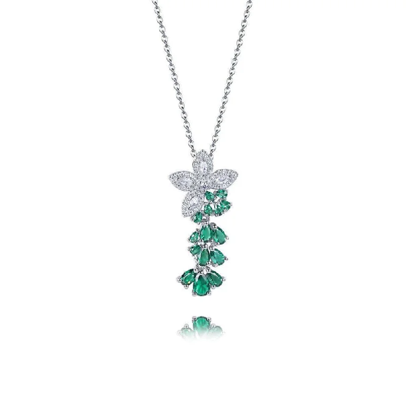 Unique necklaces and pendants with artistic shapes for a creative, one-of-a-kind design-Flower Green Spinel Necklace