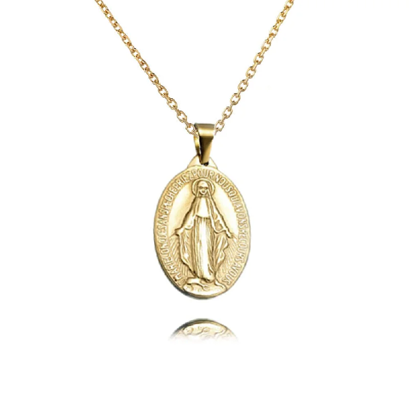 Elegant necklaces and pendants with gold chains for a chic, timeless appearance-Miraculous Medal Virgin Mary Necklace