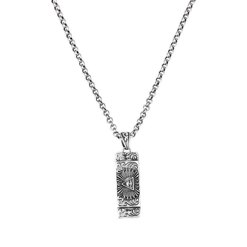 Necklaces and pendants with leaf-shaped designs for an earthy, organic feel-925 Sterling Silver Cross Eye of Horus Virgin Mary Harmonica Necklace