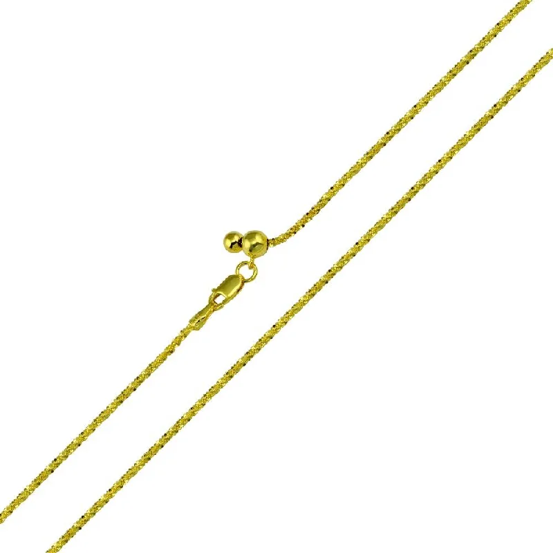 Layered necklaces and pendants for a trendy and fashionable stacked look-Gold Plated 925 Sterling Silver Roc Slider Adjustable Necklace - DIN00011GP