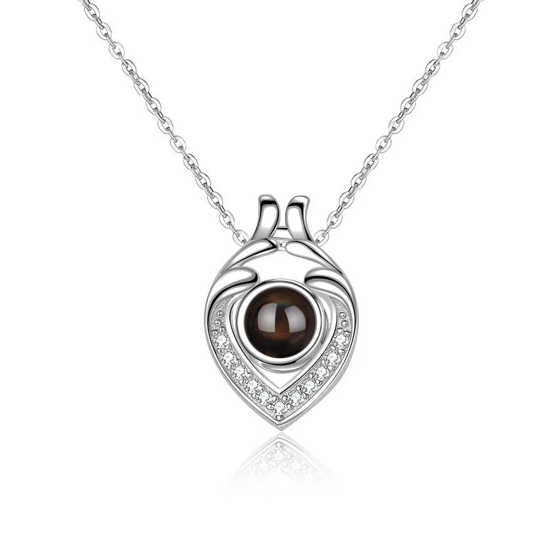 Best necklaces and pendants with art deco elements for a vintage, glamorous design-Supporting Hands Love Memory Projection Necklace