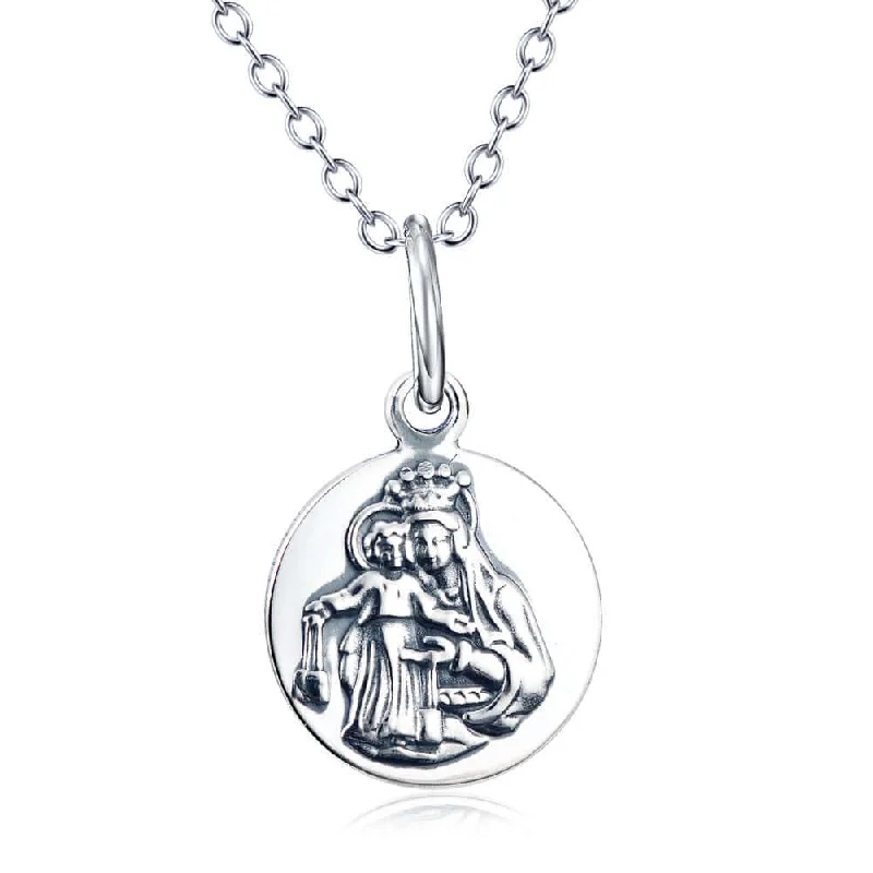 Necklaces and pendants with angel wing motifs for a spiritual, meaningful design-Jesus & Virgin Mary Reversible Pendant Virgencita Necklace