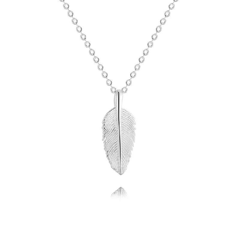 Personalized necklaces and pendants with initials for a customized and meaningful gift-Courage and Strength 925 Sterling Silver Feather Necklace