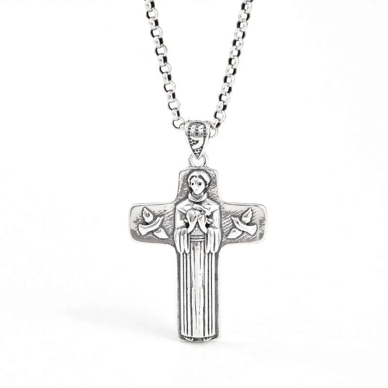 Beautiful necklaces and pendants with gemstone teardrops for an elegant effect-Sterling Silver Virgin Mary Cross Virgencita Necklace