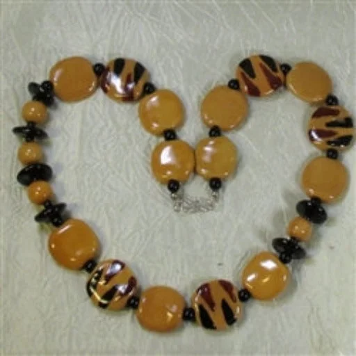 Best necklaces and pendants with matching earrings for a coordinated, elegant look-Tiger Kazuri Wild Side Necklace Fair Trade Jewelry