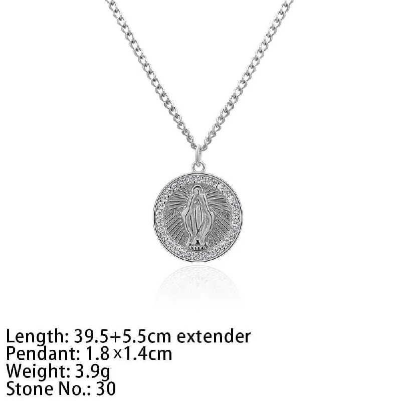 Best necklaces and pendants with heart-shaped lockets for a sentimental keepsake-925 Sterling Silver Religious Virgin Mary Virgencita Necklace