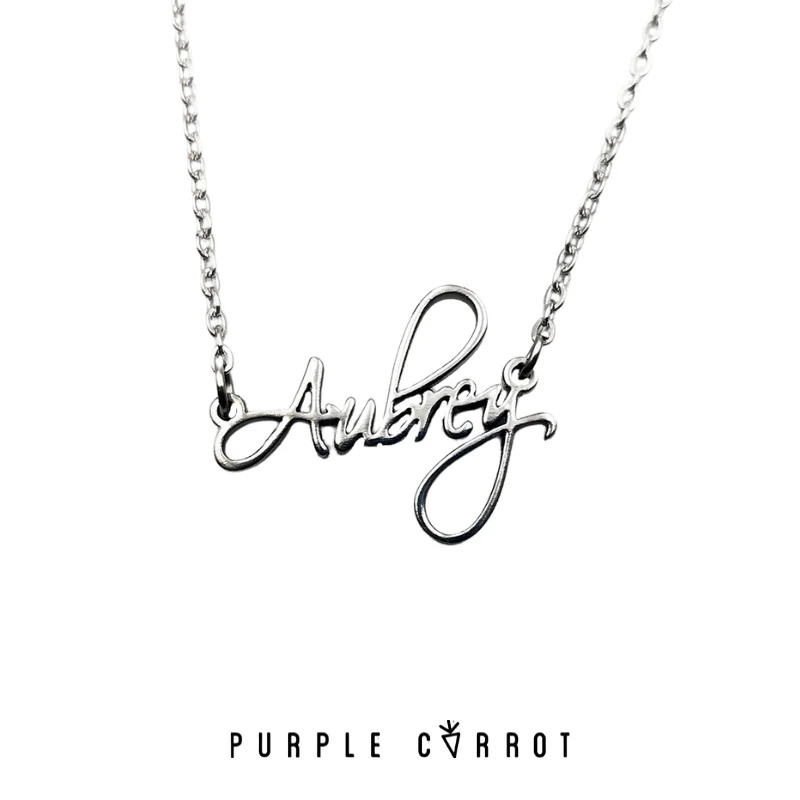 Elegant necklaces and pendants with infinity symbols for timeless designs-Script Font Cutout Name Necklace