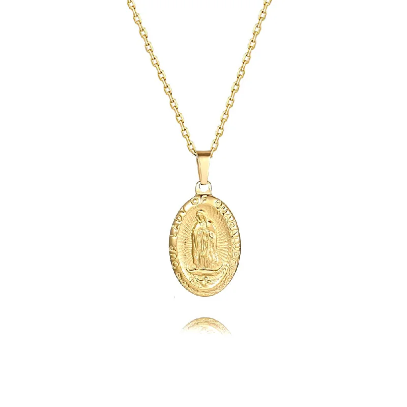 Simple necklaces and pendants with tiny charms for a delicate and casual vibe-Trendolla Vintage Rose Gold & Gold Virgencita Necklace