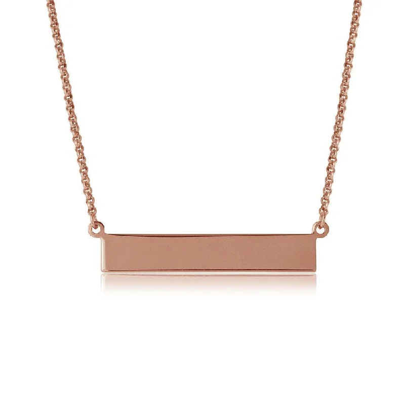 Best necklaces and pendants with zodiac signs for a celestial, astrology-inspired vibe-Rose Gold Plated 925 Sterling Silver Bar Necklace - ARN00029RGP