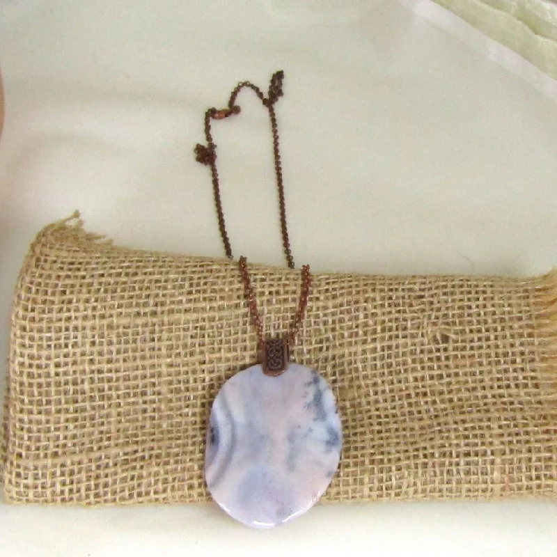 Unique necklaces and pendants with engraved messages for a sentimental gift-Wave Purple Agate Pendant Necklace