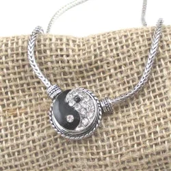 Best necklaces and pendants with seashell designs for a tropical, beachy vibe-Yin Yang Crystal  Pendant Necklace