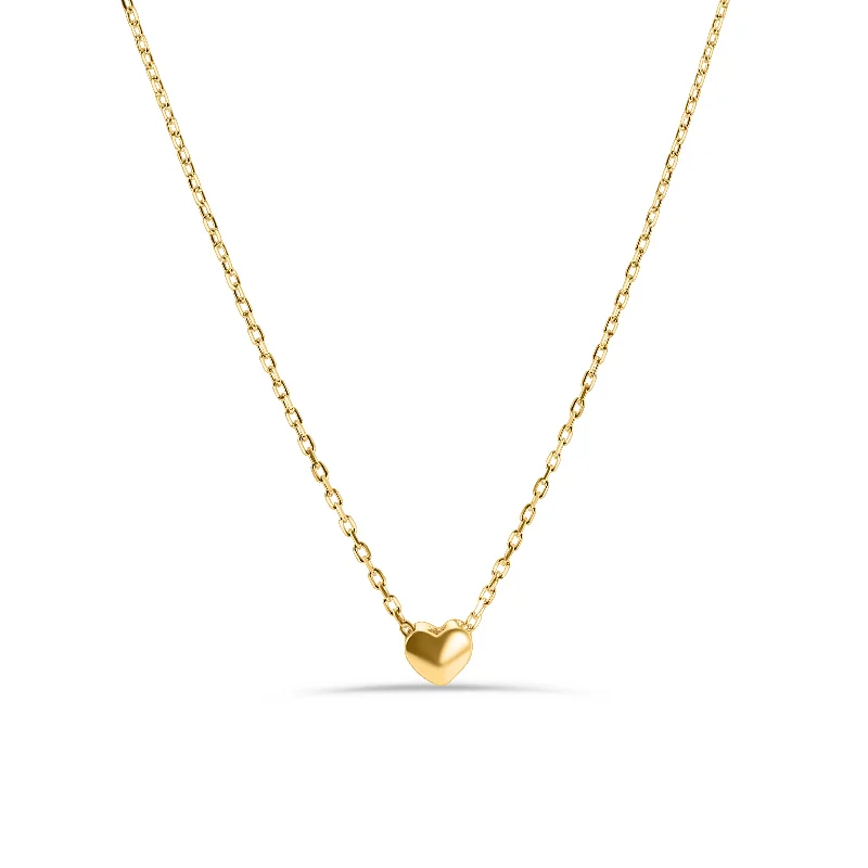 Elegant necklaces and pendants with gold chains for a chic, timeless appearance-Gold Plated 925 Sterling Silver Small Heart Necklace - STP01543GP