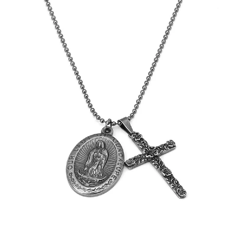 Best necklaces and pendants with intricate filigree for vintage-inspired elegance-Our Lady of Guadalupe Cross Vintage Virgencita Necklace