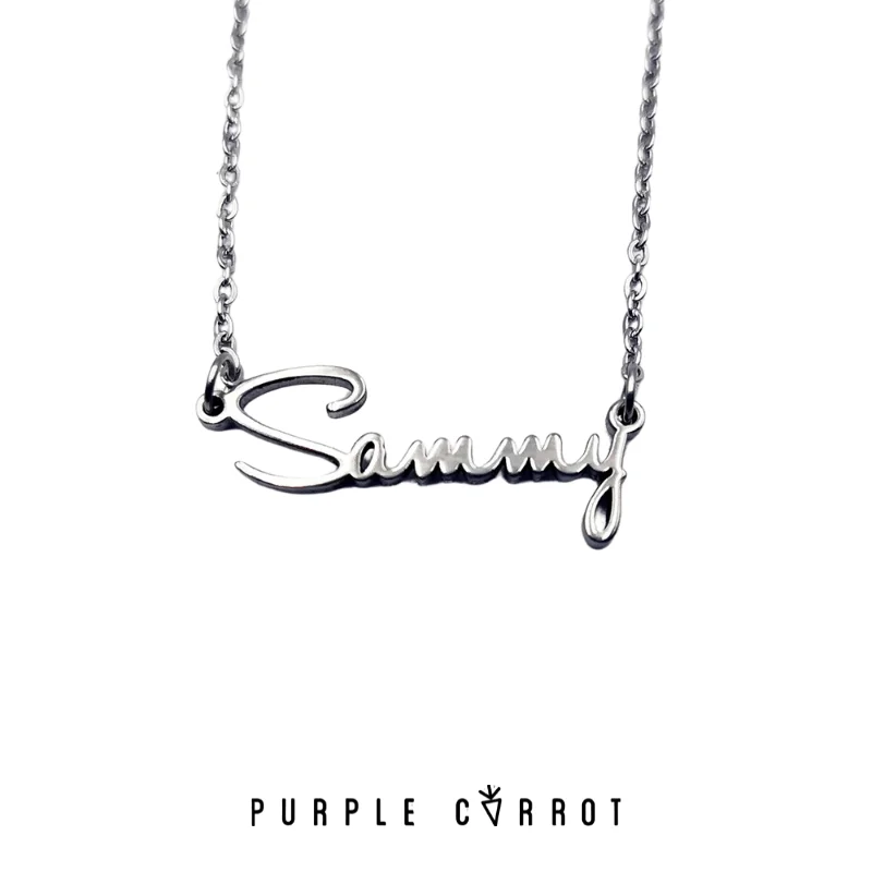 Necklaces and pendants with zodiac constellation designs for an astrological touch-Sammy Font Name Necklace