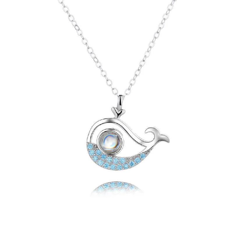 Best necklaces and pendants with vintage lockets for a nostalgic, sentimental look-Ocean & Whales Custom Photo Necklace with Picture inside