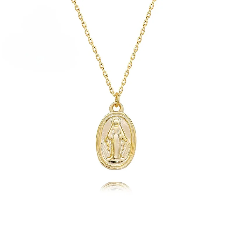 Best necklaces and pendants with silver chains for a sleek, timeless look-Vintage Virgin Mary Gold Virgencita Necklace