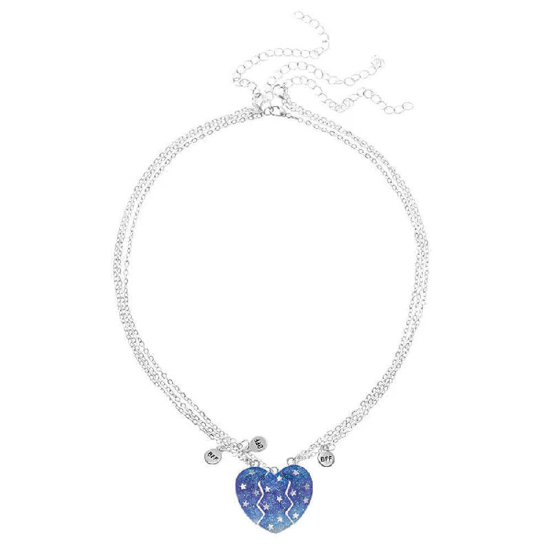 Best necklaces and pendants with layered designs for a chic, stacked look-Heart Luminous Sequins Children BFF Necklaces