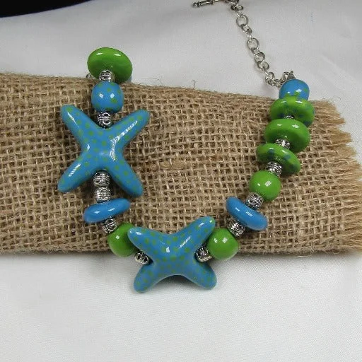 Necklaces and pendants with geometric pendants for a clean, contemporary design-Starfish Handmade Kazuri Fair Trade Bead Necklace