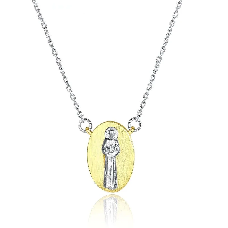 Stunning necklaces and pendants with turquoise and gold for a vibrant, earthy look-S925 Silver Virgin Mary Chain Virgencita Necklace