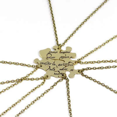 Best necklaces and pendants with heart-shaped designs for a romantic look-Six Friendship Mosaic Map BFF Necklaces