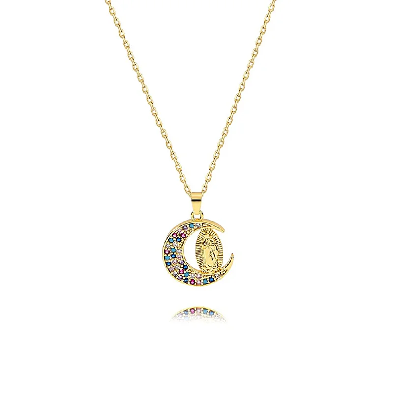 Best necklaces and pendants with layered designs for a chic, stacked look-Fashion Retro Style Gold Virgencita Necklace