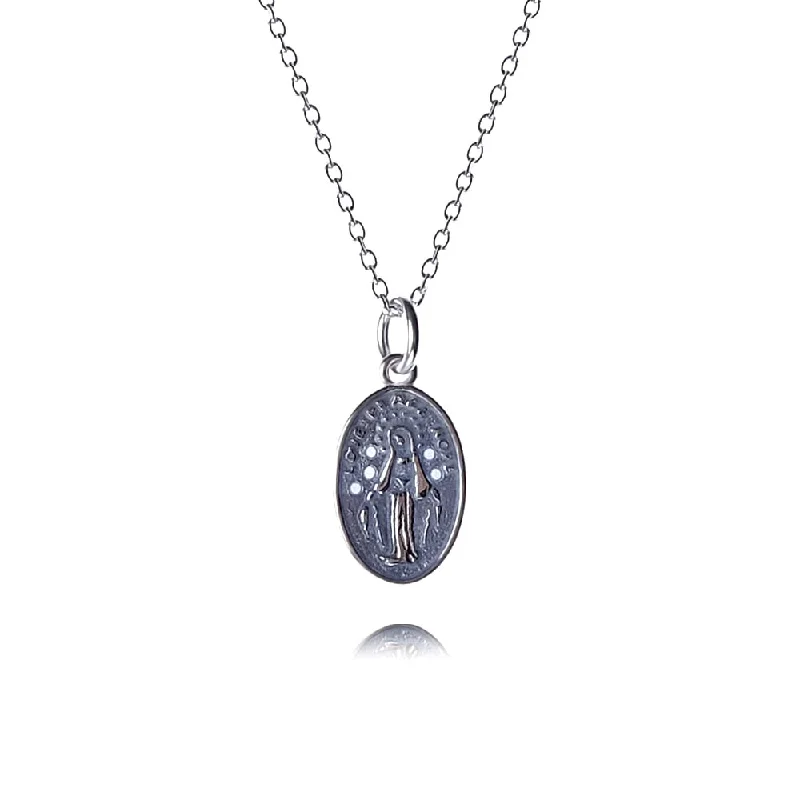 Best necklaces and pendants with personalized coordinates for a special keepsake-Sculpture of Our Lady of the Church Virgencita Necklace