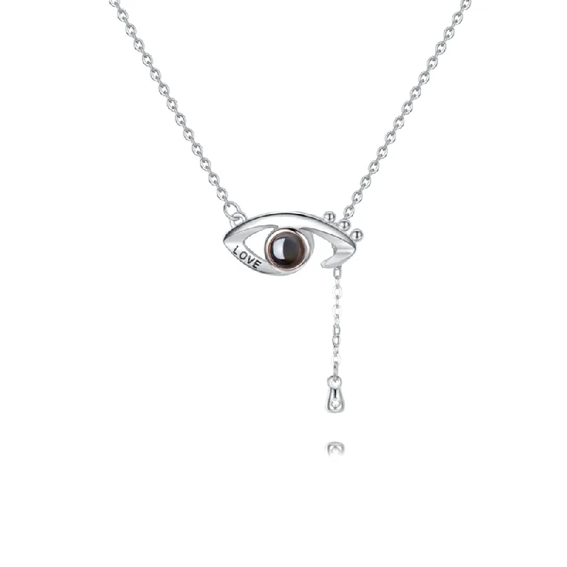 Personalized necklaces and pendants with coordinates for a meaningful location-based gift-‘’You Are The Only One In My Eyes‘’ Necklace With Picture Inside