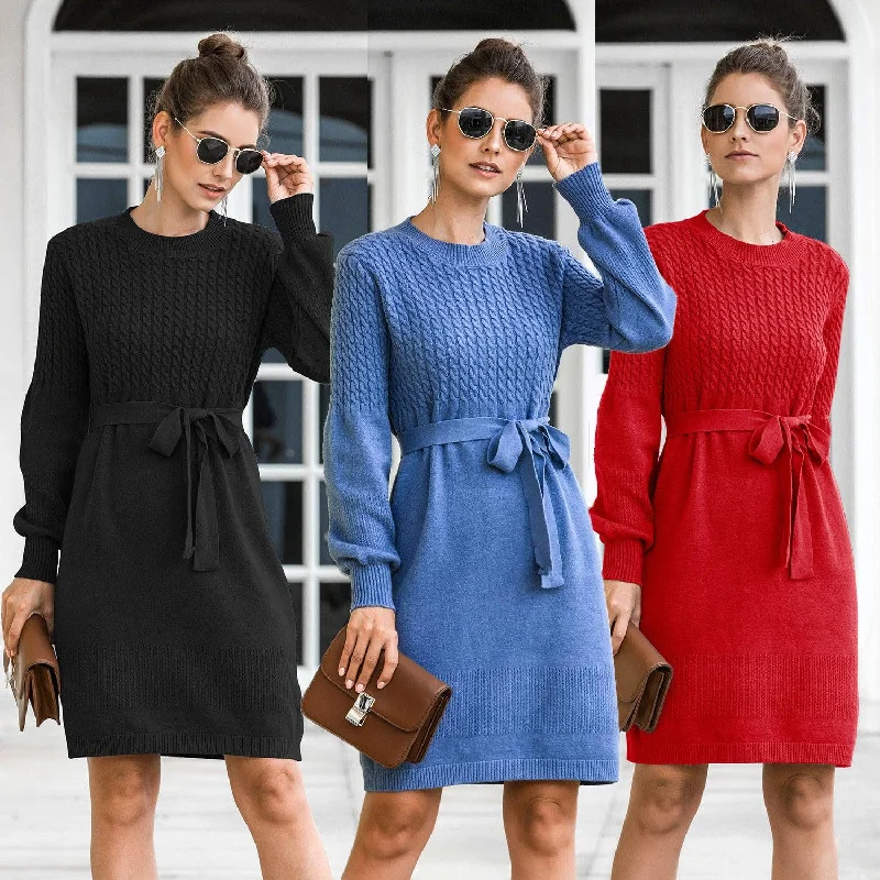 Mother's Day Dresses for Gift -Hedging twist lantern sleeve dress