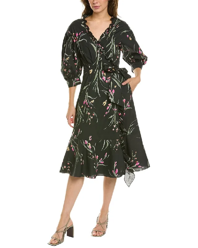 Work Dresses for Professional -Marchesa Notte Printed Wrap Dress