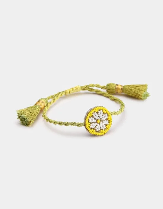 Bangles with vibrant peridot for green pop -Lemon Slice Mini Bracelet