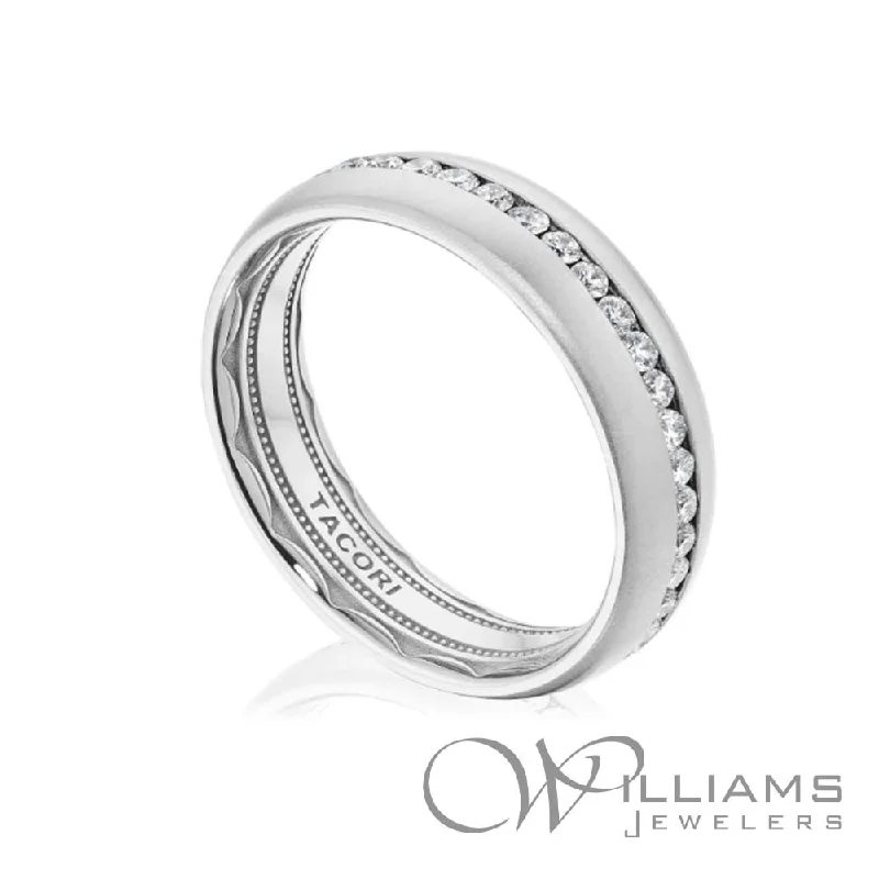 Stackable rings with mixed metal finishes -Tacori Classics 18 Karat Wedding Band