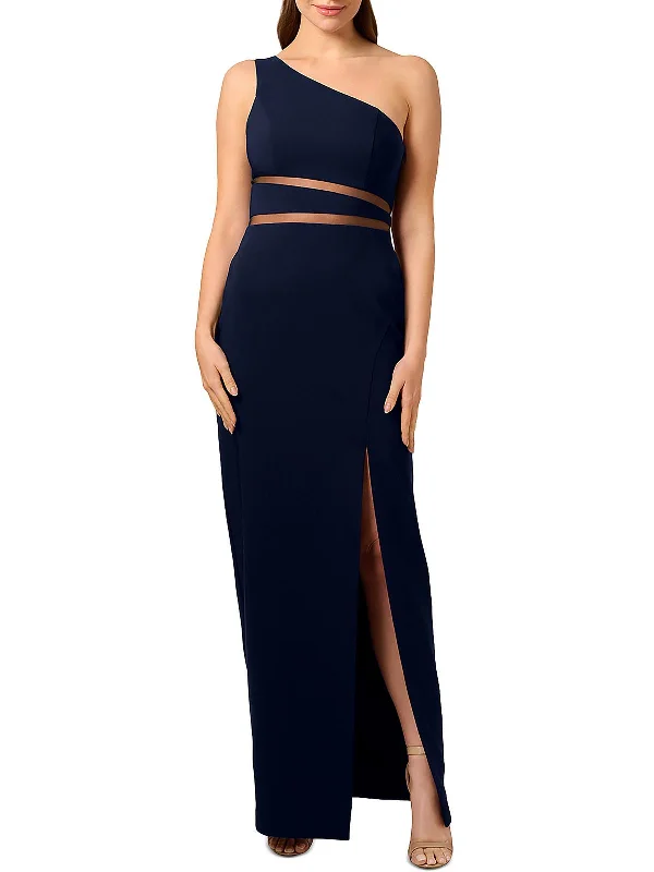 Valentine's Day Dresses for Romance -Womens Crepe Side Slit Evening Dress