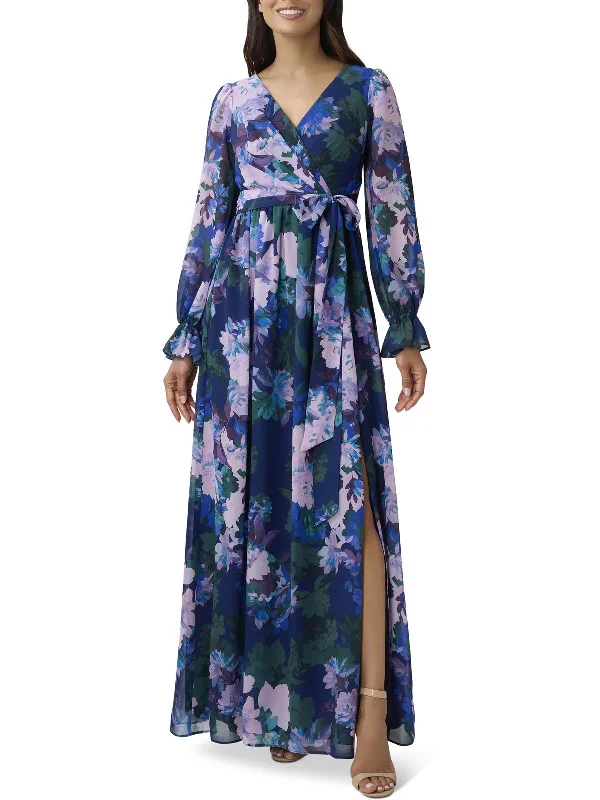 Sleeveless Dresses for Coolness -Womens Floral Maxi Wrap Dress