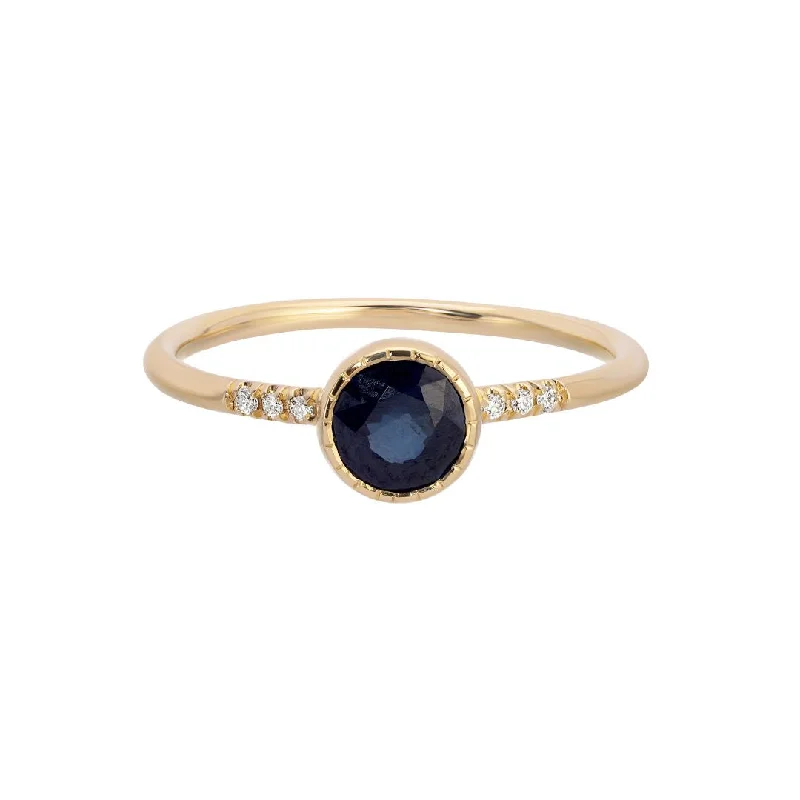 Rose gold rings featuring delicate pearl inlays -Blue Sapphire Hope Equilibrium Ring