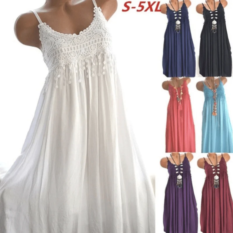 Maxi Dresses for Elegant Style -Long dress with lace suspenders