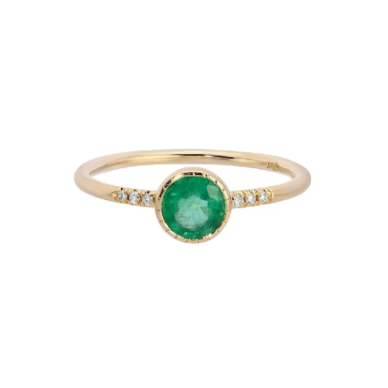 Rings with rough moonstone for natural beauty -Emerald Hope Equilibrium Ring