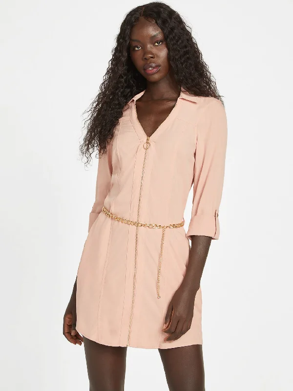 Beige Dresses for Neutral -Abelina Challis Shirt Dress