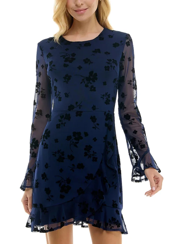 Denim Dresses for Casual Style -Petites Womens Floral Causal Sheath Dress