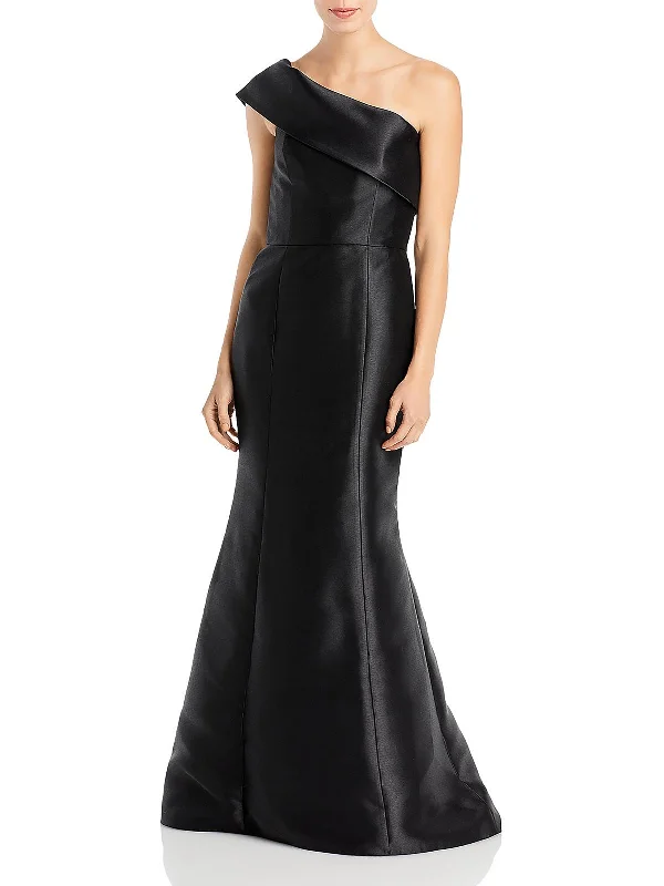 Punk Dresses with Spikes -Womens Satin Maxi Evening Dress