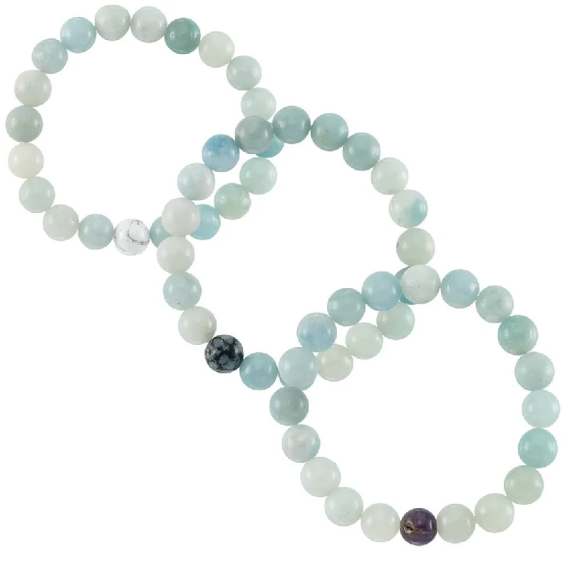 Bangles with polished onyx for bold sleekness -Amazonite Stone Stretch Bracelet