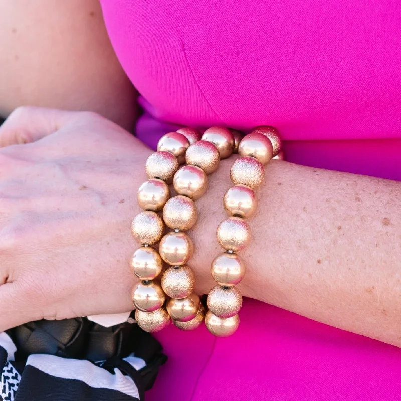 Bangles with labradorite stones for mystic flash -Disco Cowgirl Multi Finish Ball Bracelet