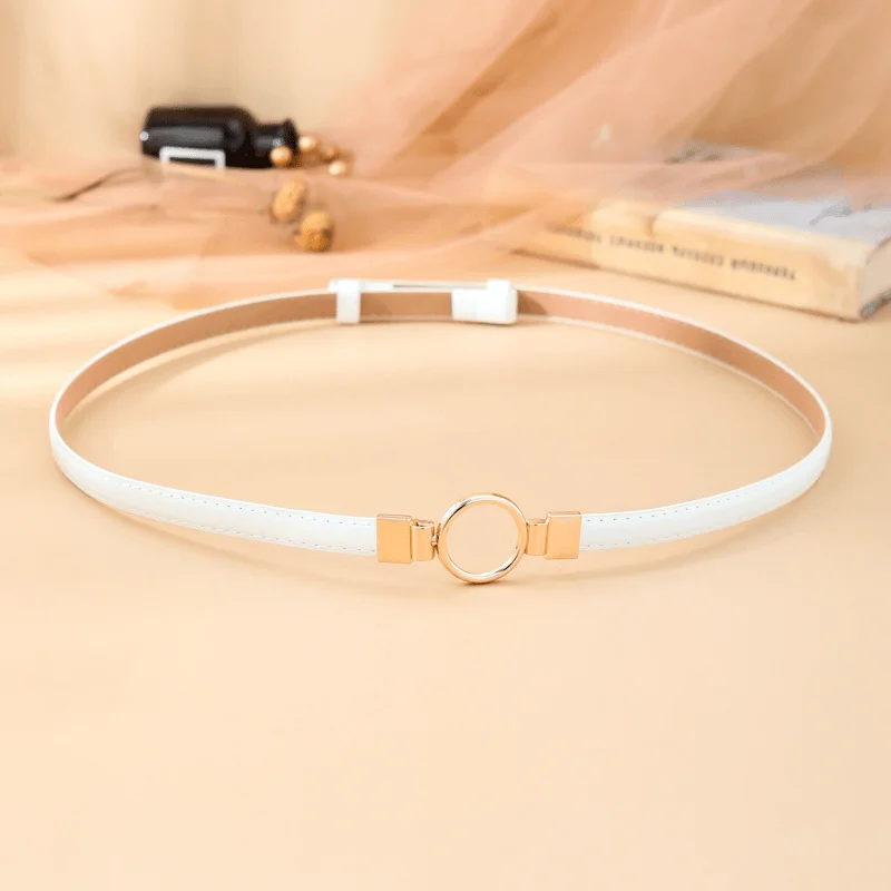 White Dresses for Pure Look -Fashion Adjustable Pair Buckle Dress Small Belt