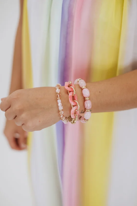 Bangles with chunky designs for statement wear -On Wednesdays We Wear Pink Bracelet Stack