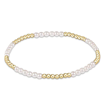 Bracelets with engraved constellations for stargazers -Classic Blissful 3mm Pearl Bracelet-EN