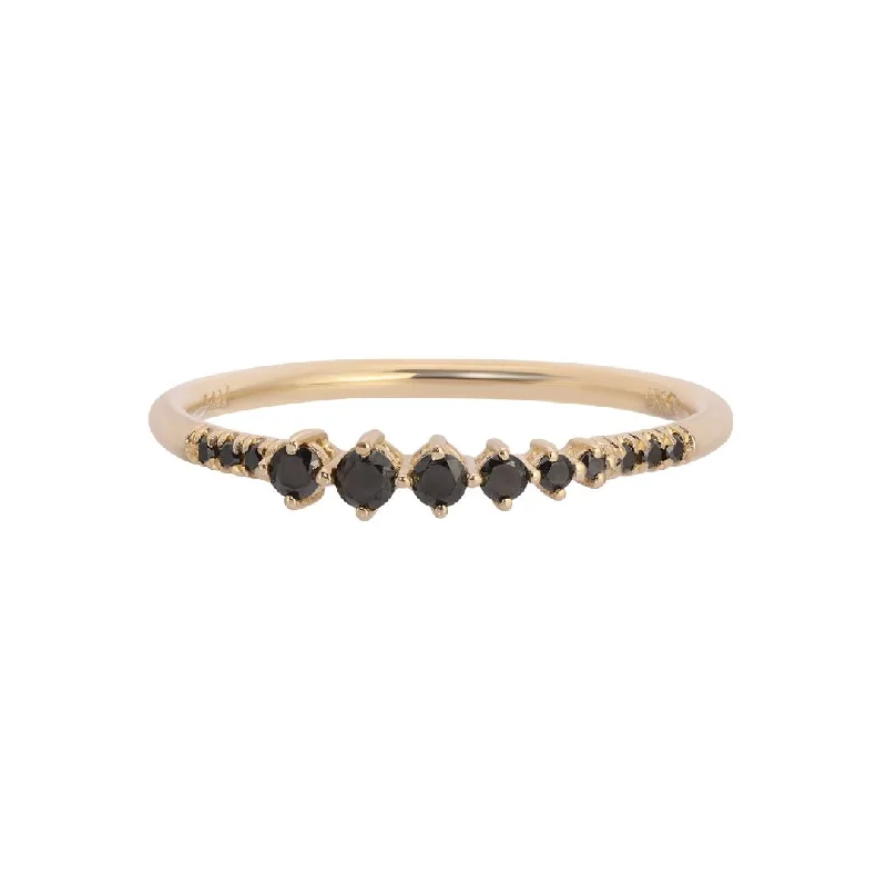 Rings with black diamond for striking contrast -Black Diamond Dim Ring