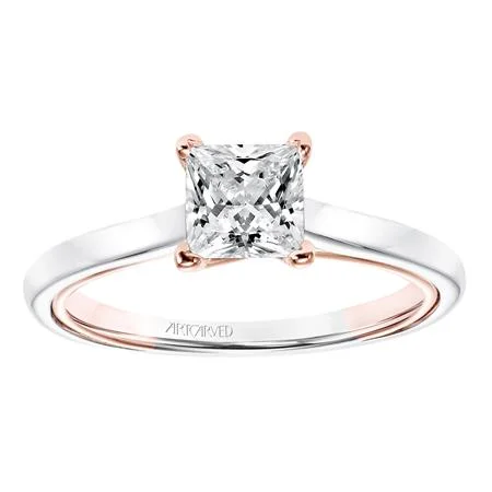 Vintage rings with engraved floral band designs -ArtCarved "Tayla" Engagement Ring