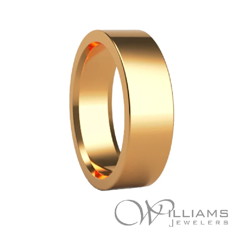 Rings with natural amber for warm glow -Heavy Stone 14 Karat Wedding Band